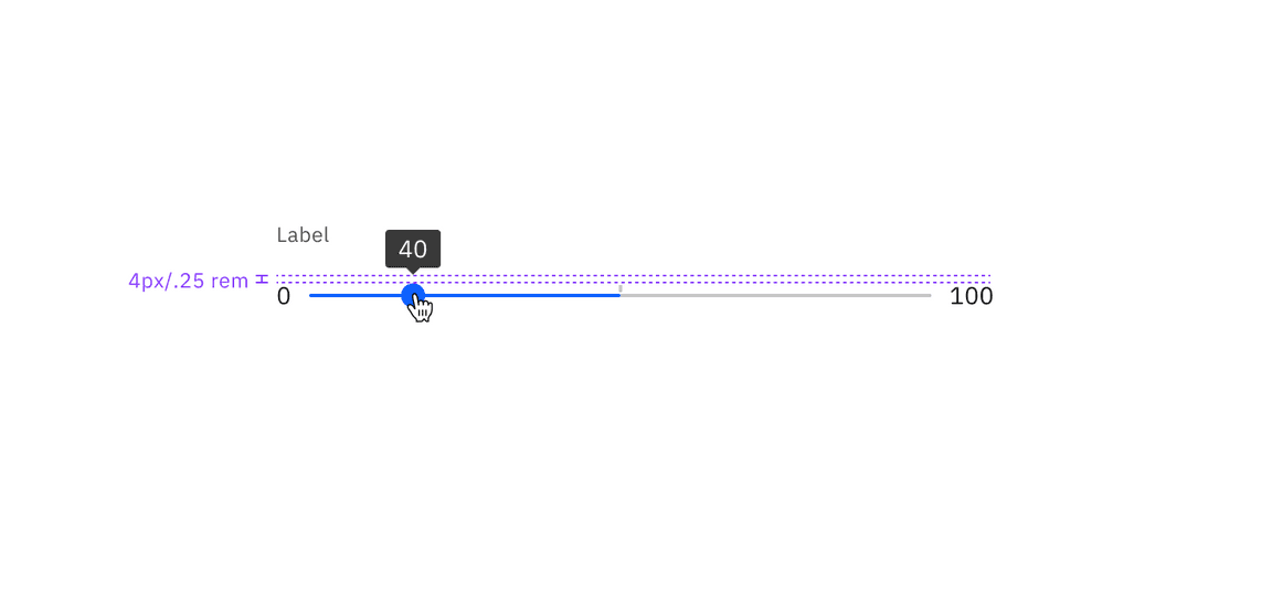 Structure and spacing measurements for default sliders with tooltips and no number inputs